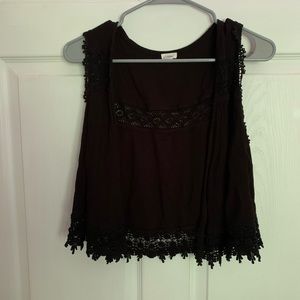 Black lace vest